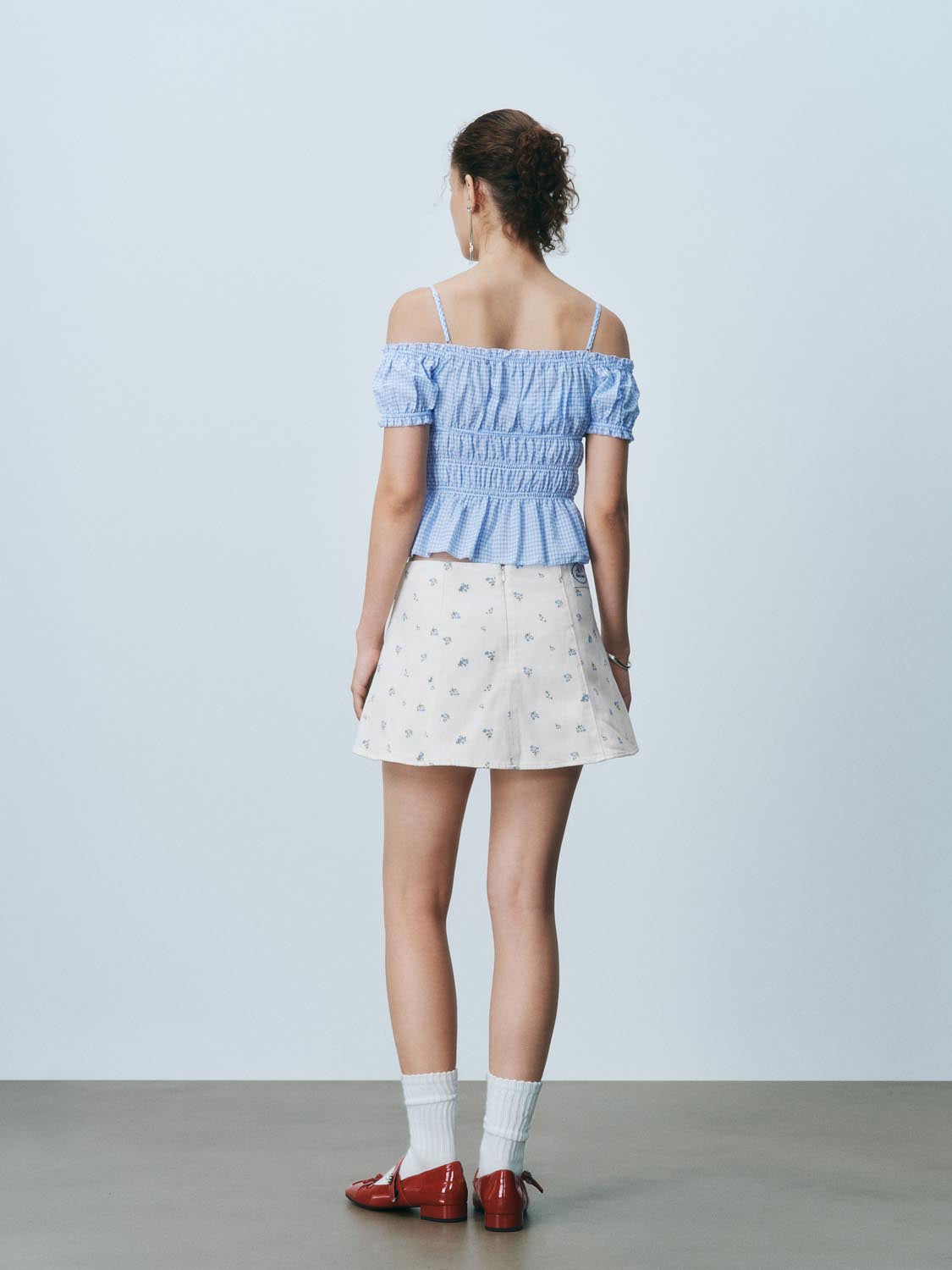 Floral Denim Mini Skirts