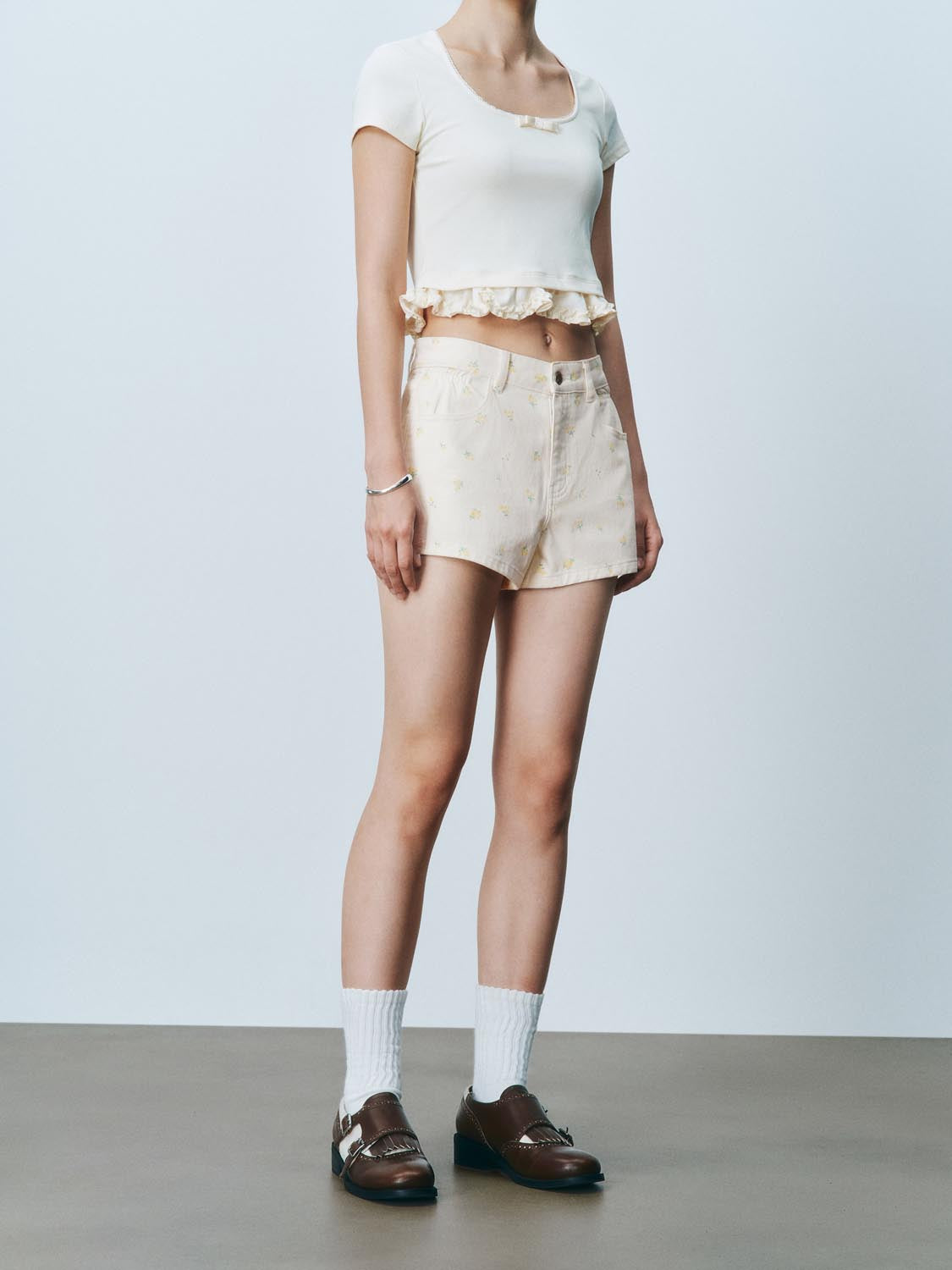Floral Denim Shorts
