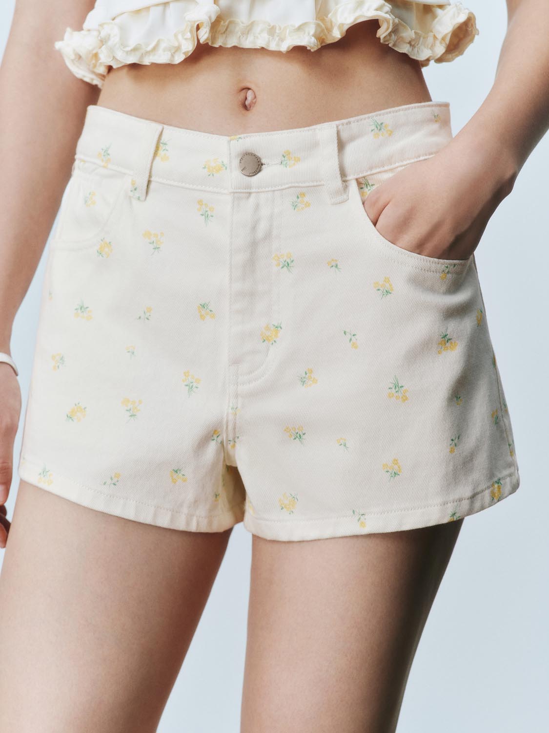 Floral Denim Shorts