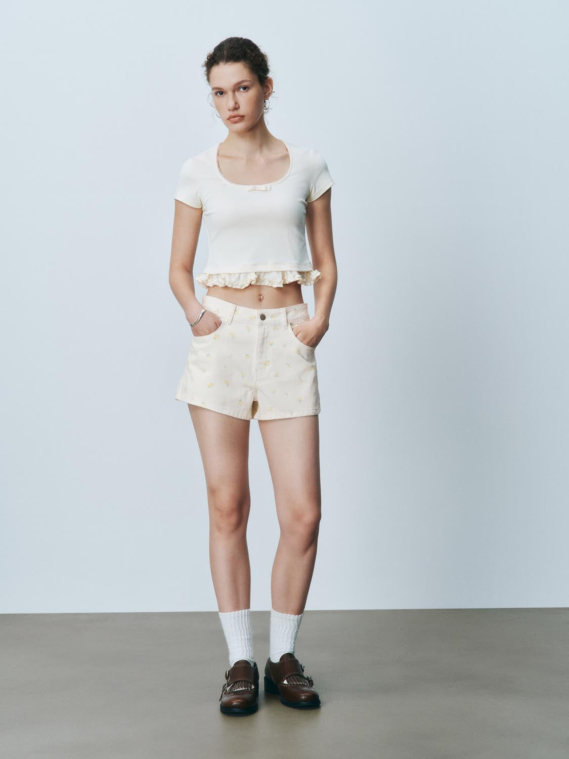 Floral Denim Shorts