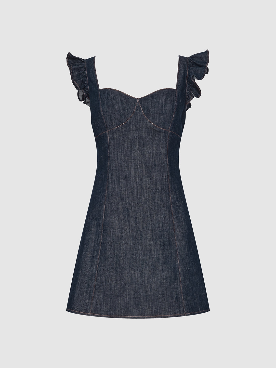 Ruffled Denim Mini Dresses