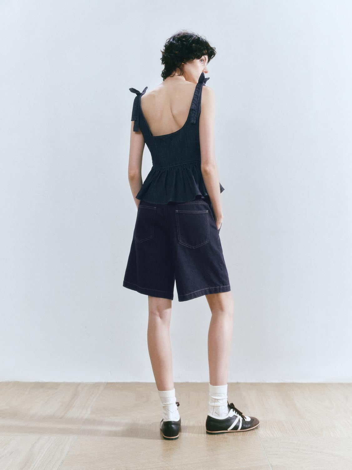 Ruffle Hem Denim Shirts