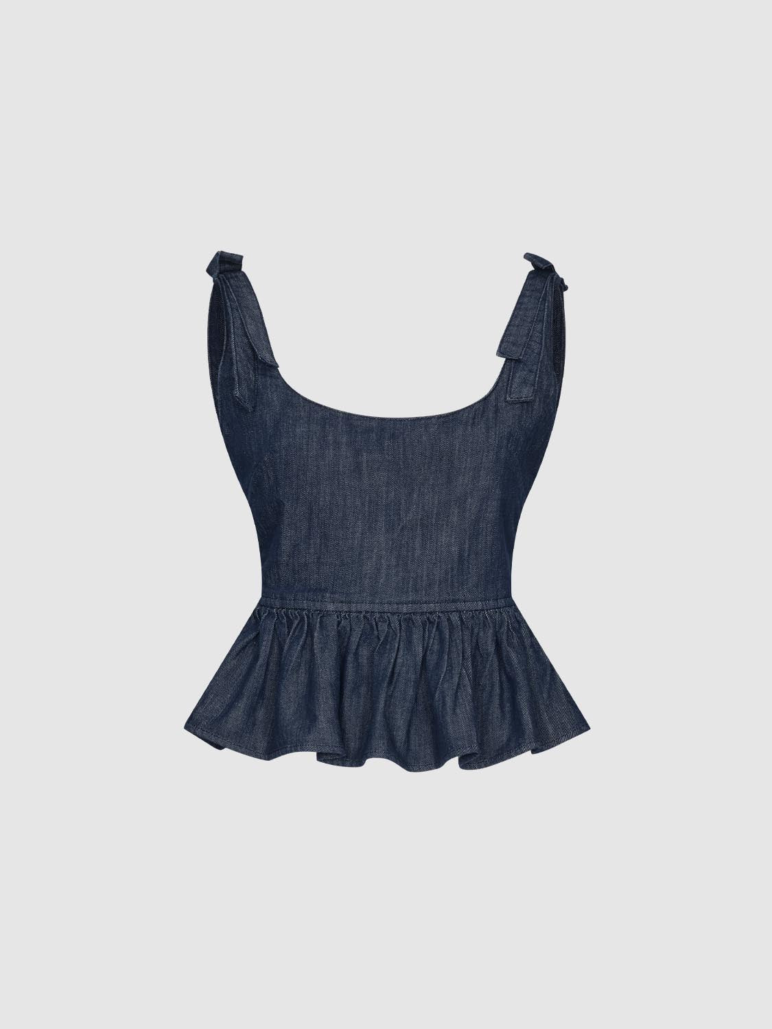Ruffle Hem Denim Shirts