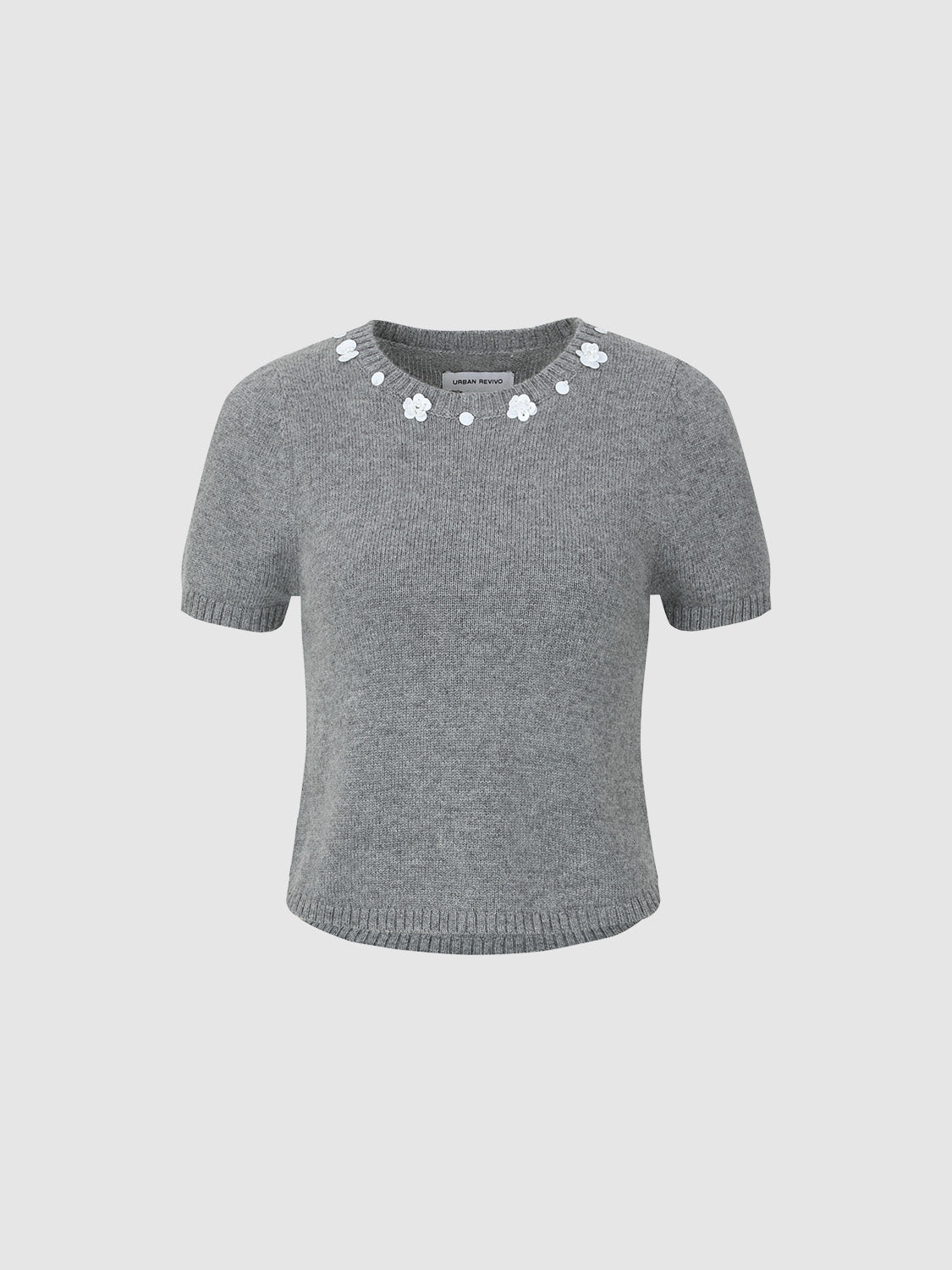 Crew Neck Skinny Knitted T-Shirt