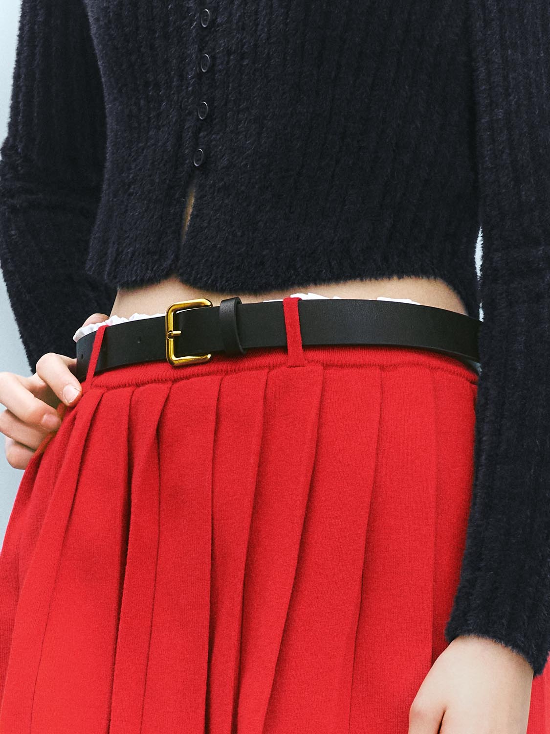 Loose Pleated Knitted Skirts