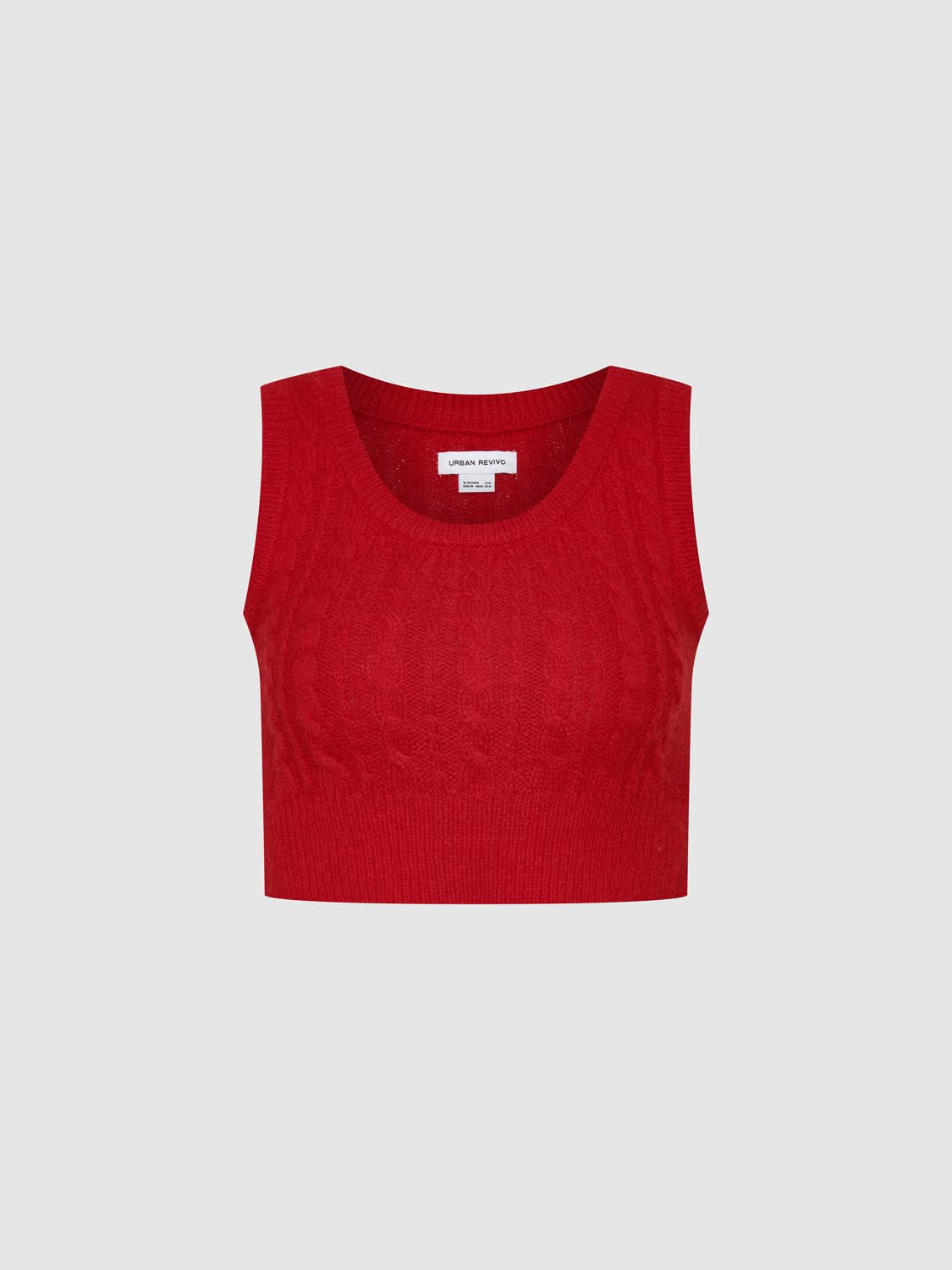 Sleeveless Cable Knitted T-Shirts