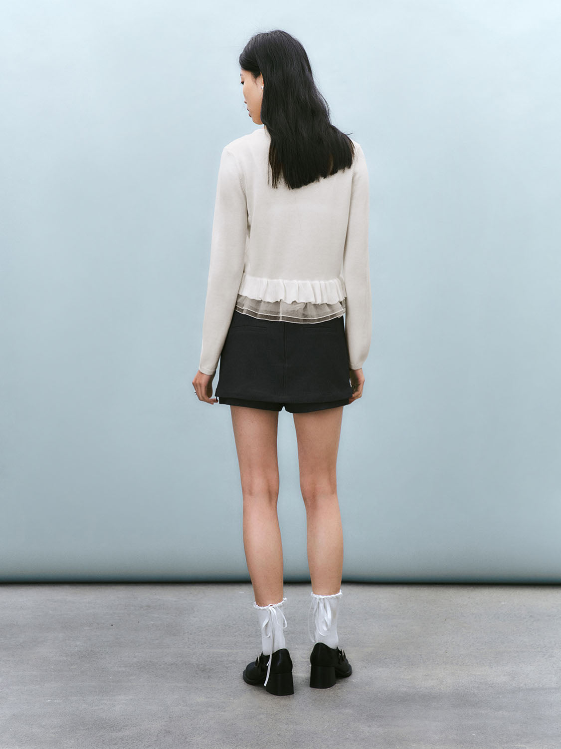 Ruffle Hem Knitted Cardigans