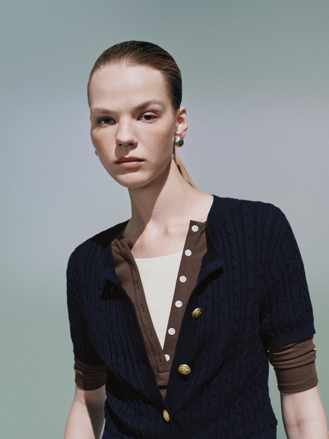 Plaid Hem Short Sleeve Cardigans