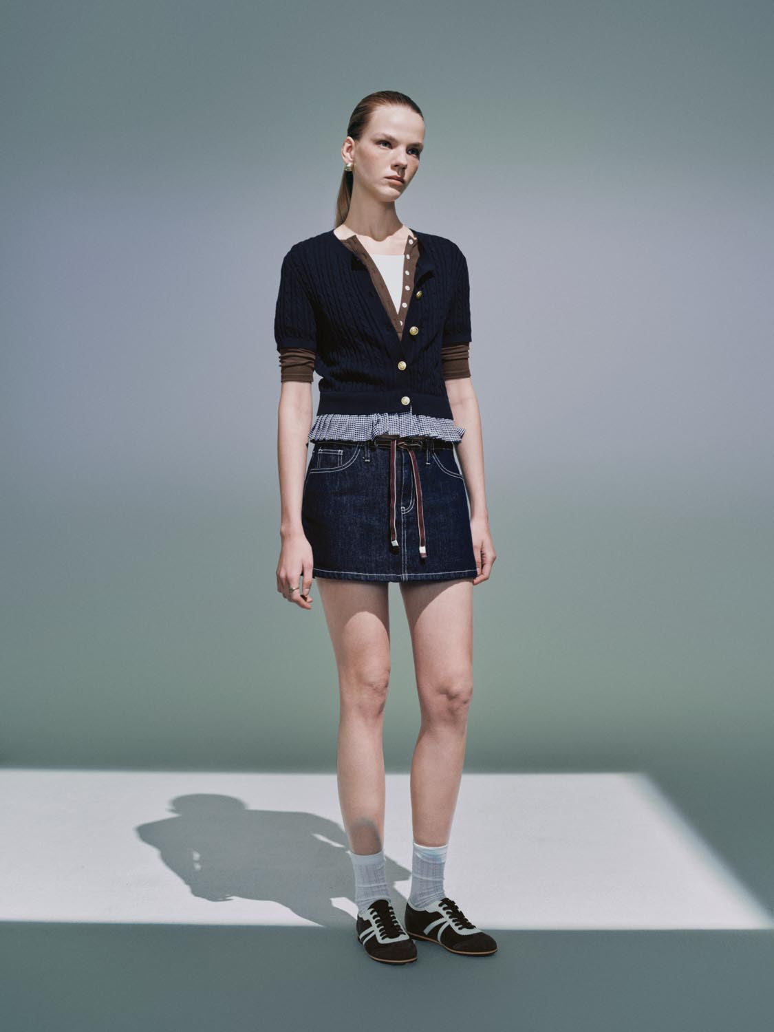 Plaid Hem Short Sleeve Cardigans