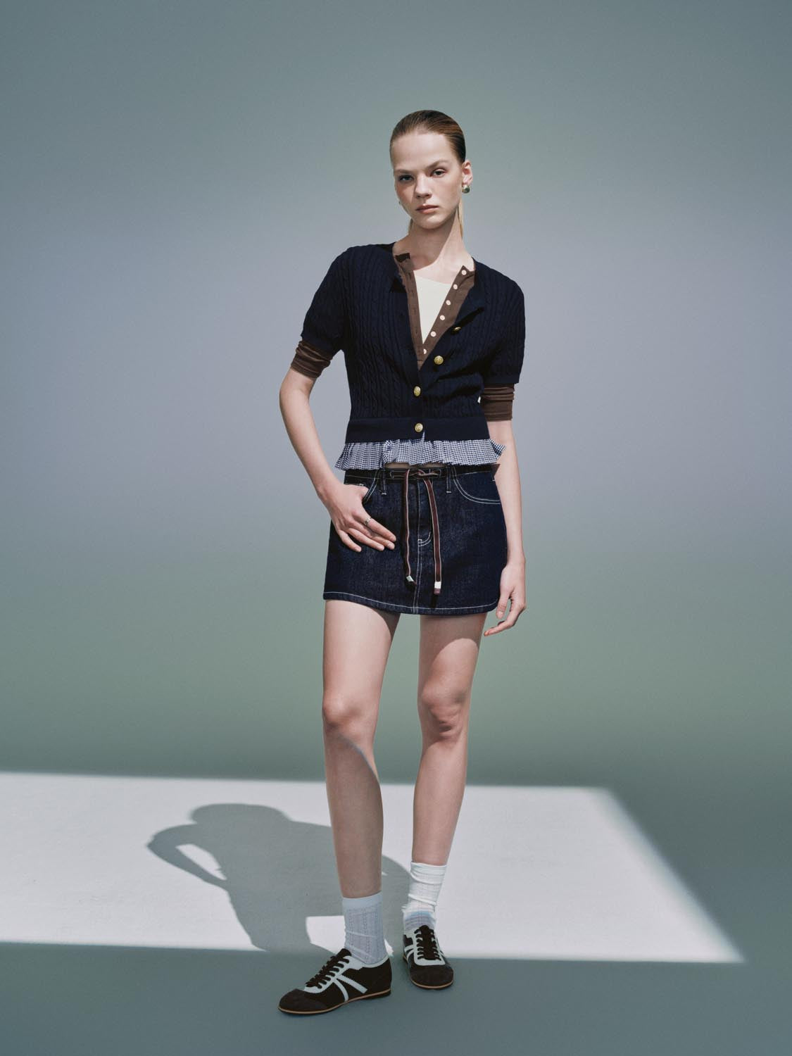 Plaid Hem Short Sleeve Cardigans