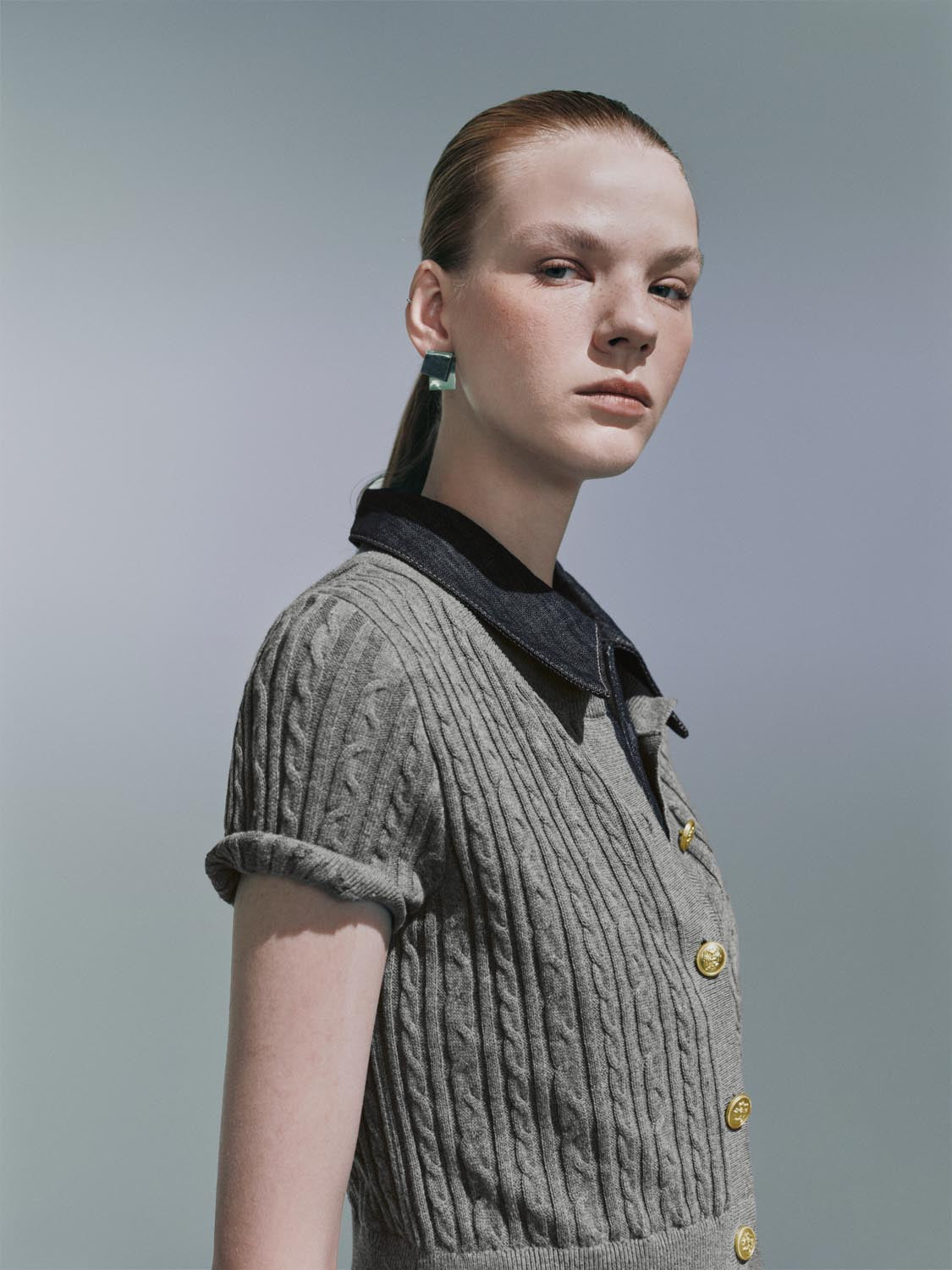 Plaid Hem Short Sleeve Cardigans