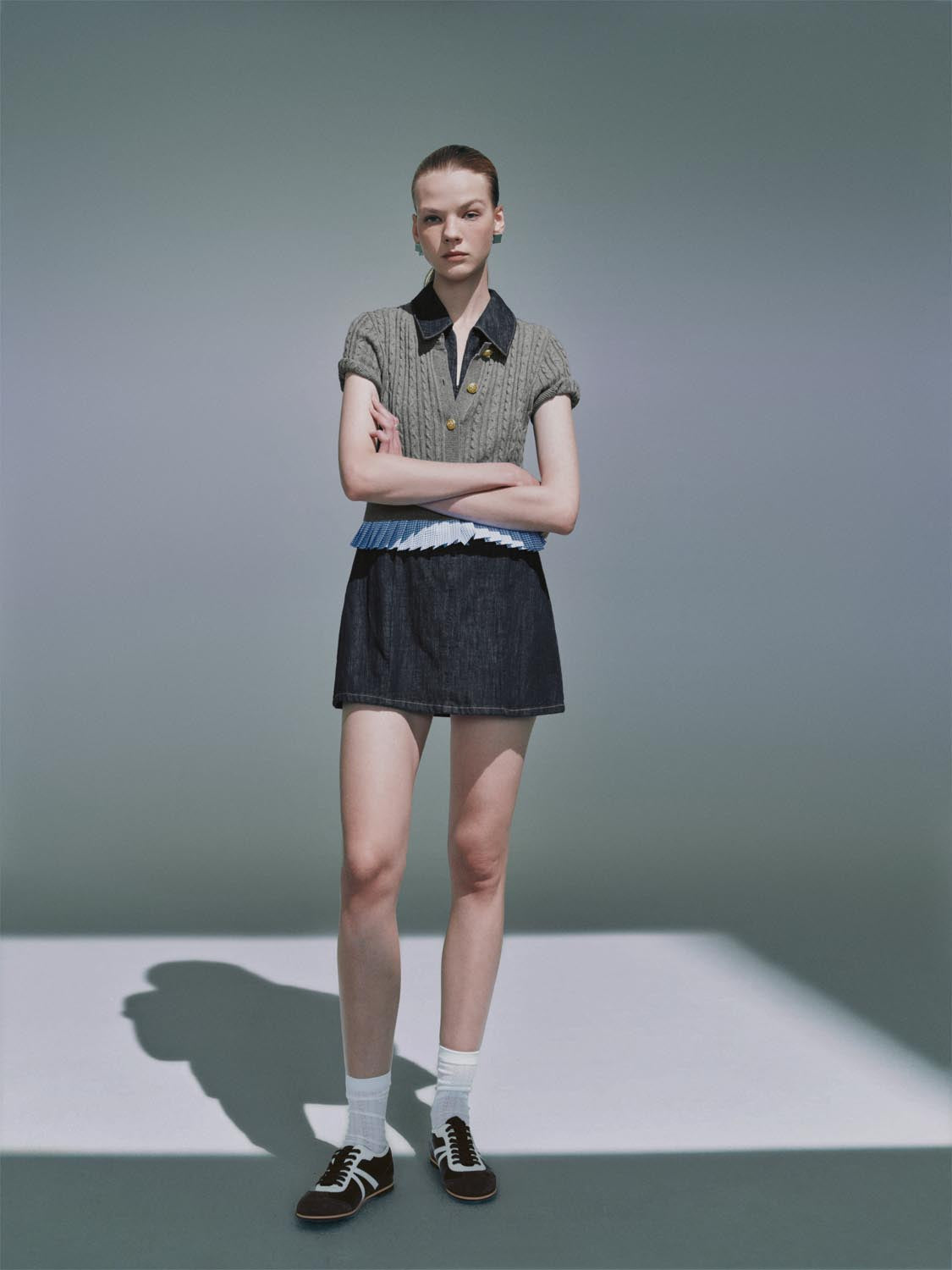 Plaid Hem Short Sleeve Cardigans