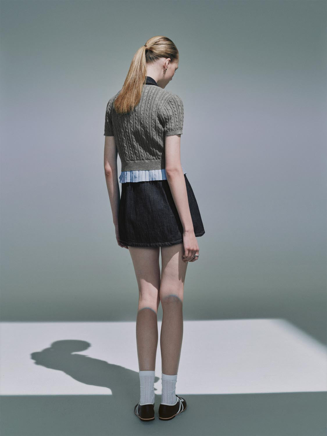 Plaid Hem Short Sleeve Cardigans