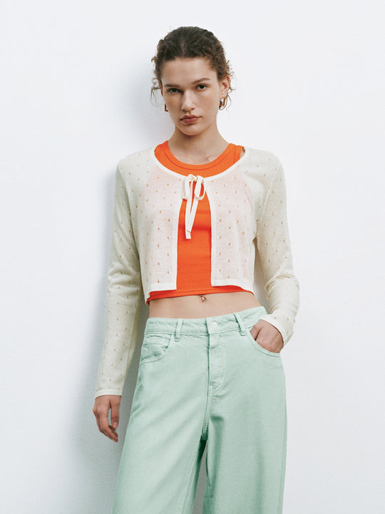 Lace Up Front Knitted Cardigans