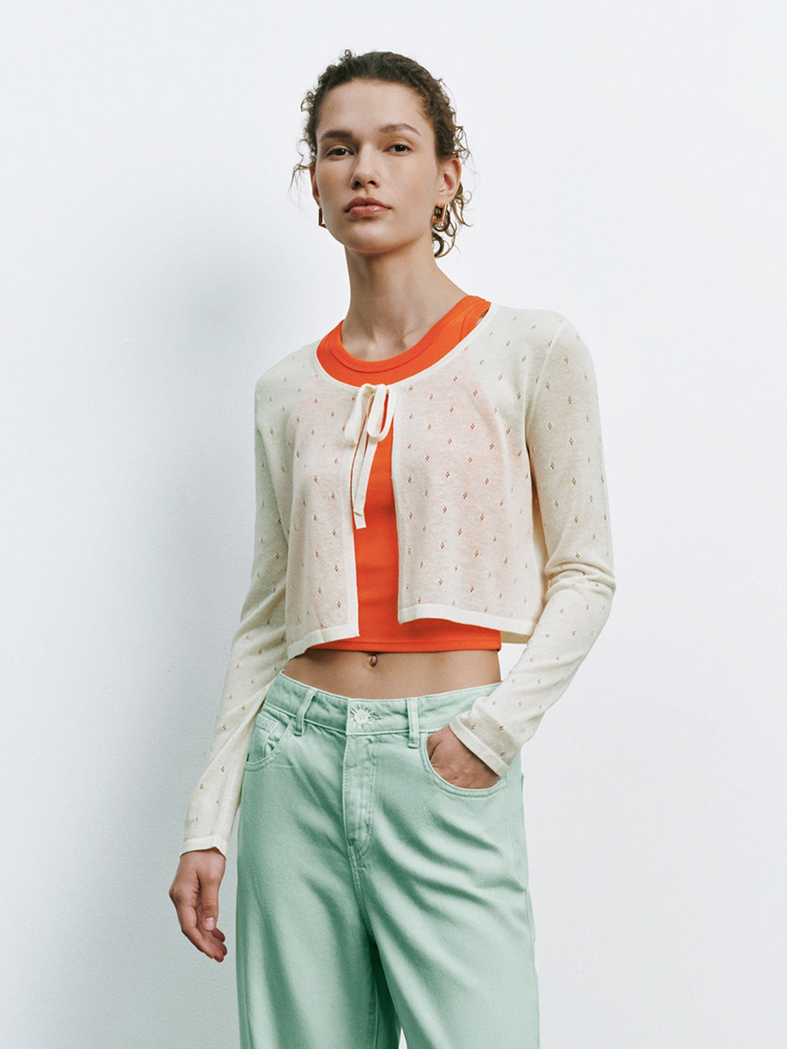 Lace Up Front Knitted Cardigans
