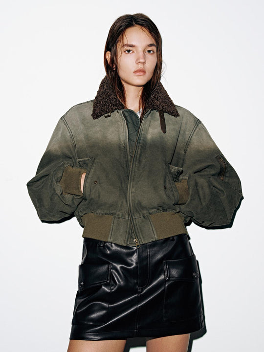 Contrast Collared Padded Bomber Jackets