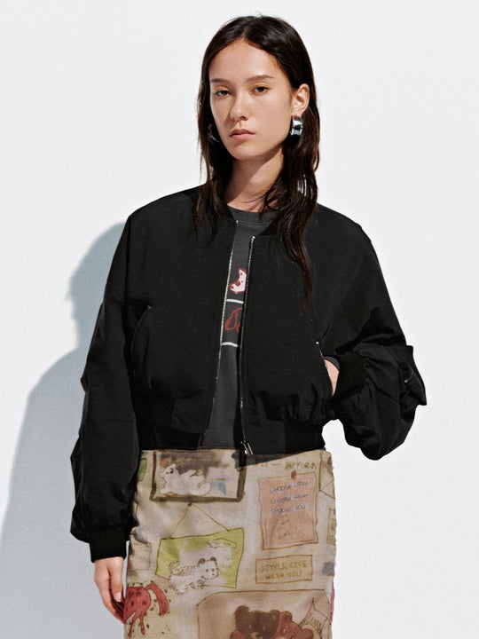 Balloon Sleeve Bomber Jackets