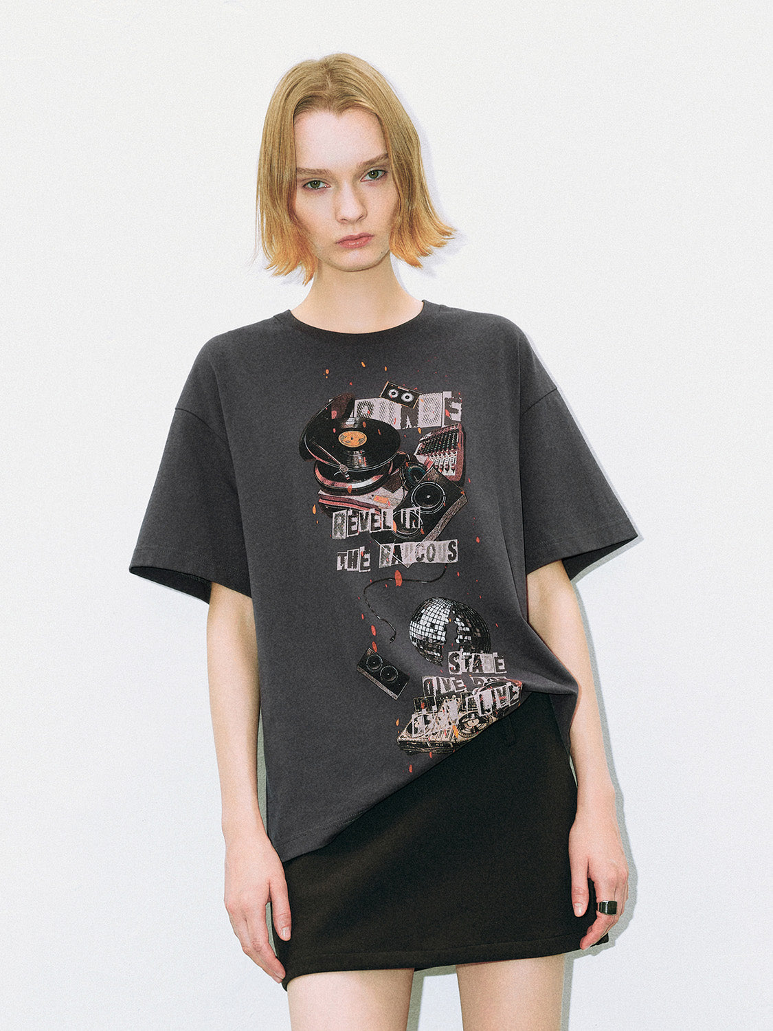 Printed Crew Neck Loose T-Shirt