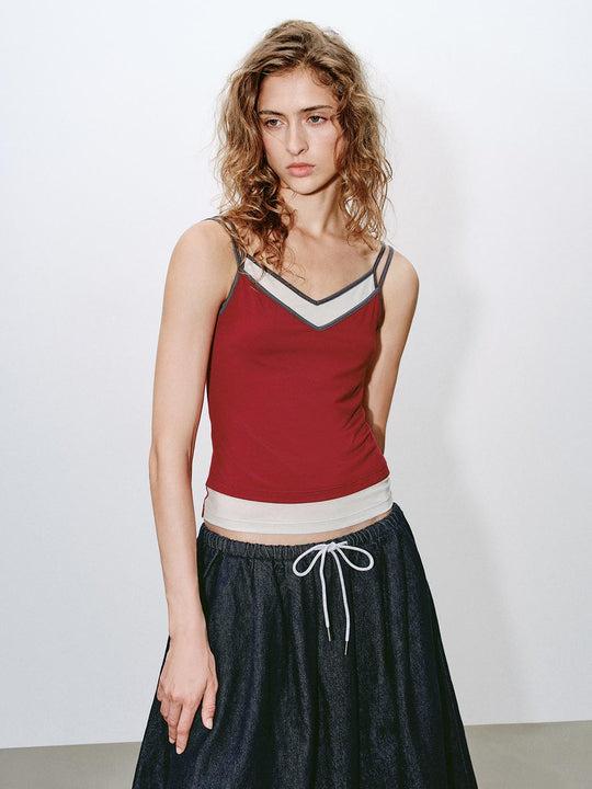2 In 1 Contrast Tank Tops