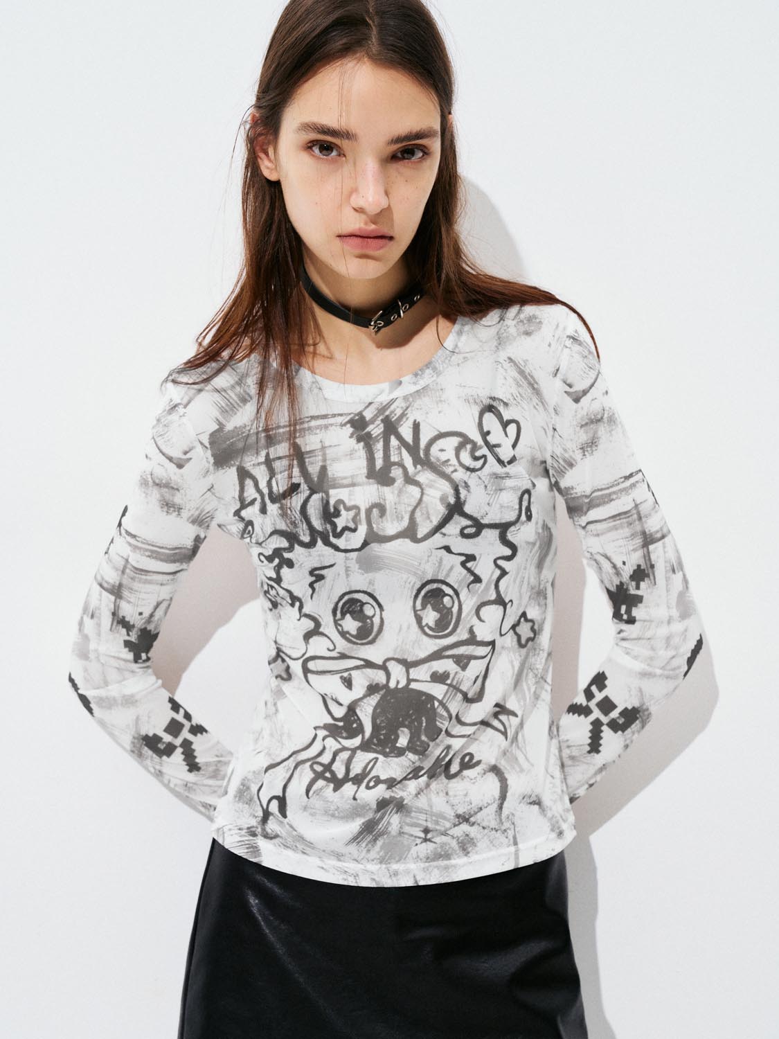 Printed Flare Long Sleeve T-Shirts