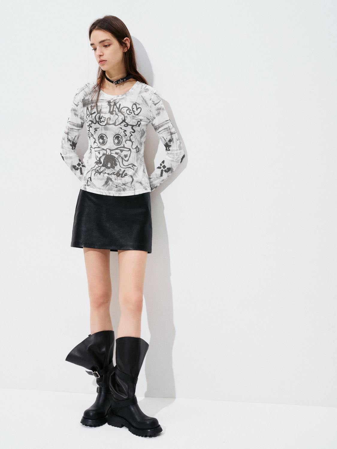Printed Flare Long Sleeve T-Shirts