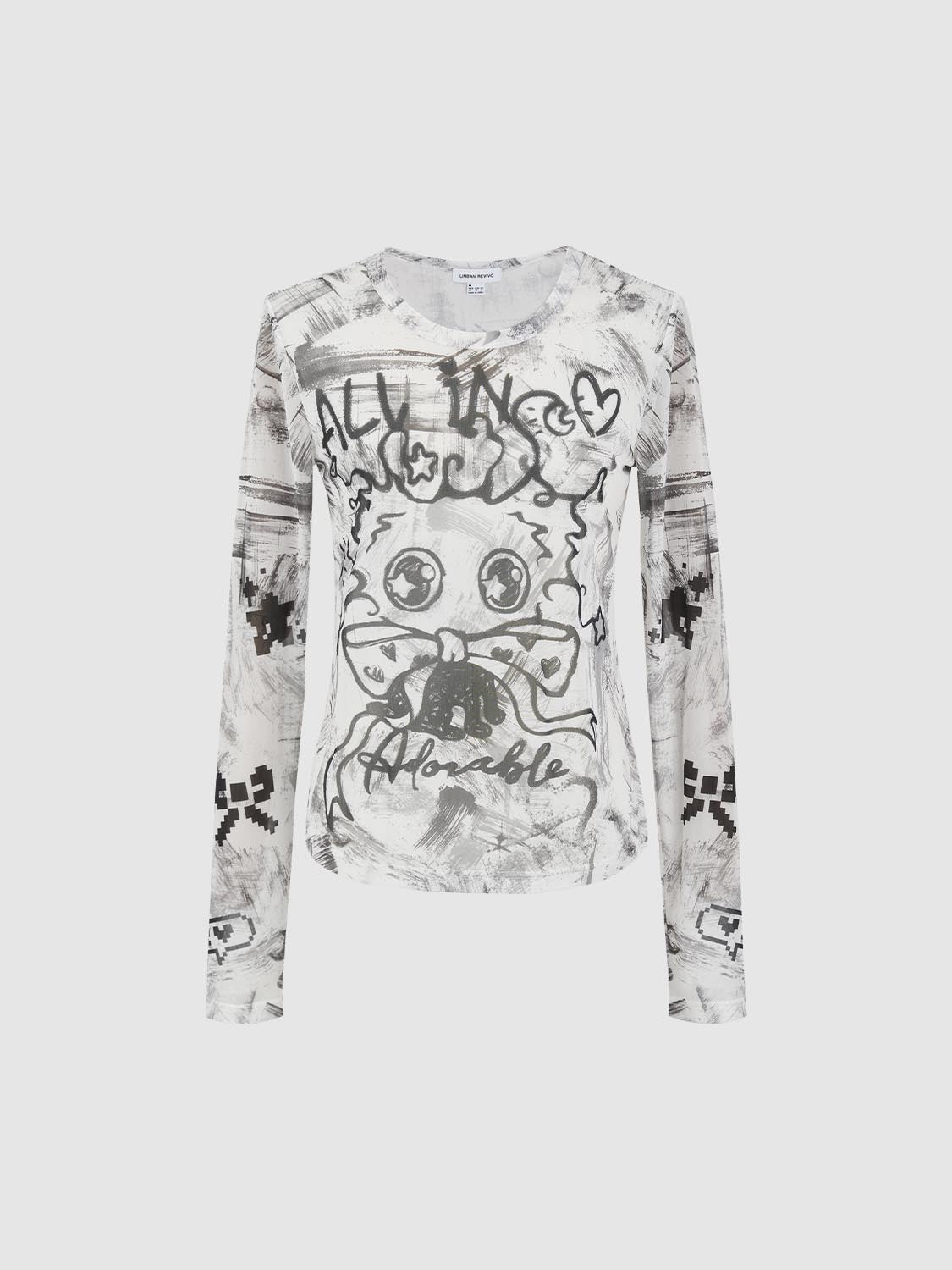 Printed Flare Long Sleeve T-Shirts