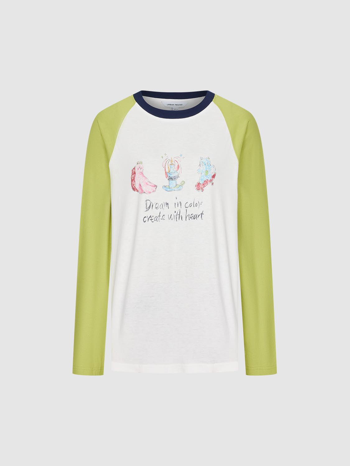 Contrast Raglan Sleeve Graphic T-Shirts