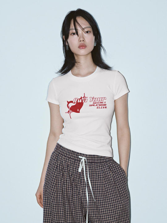 Printed Crew Neck Skinny-Fit T-Shirts