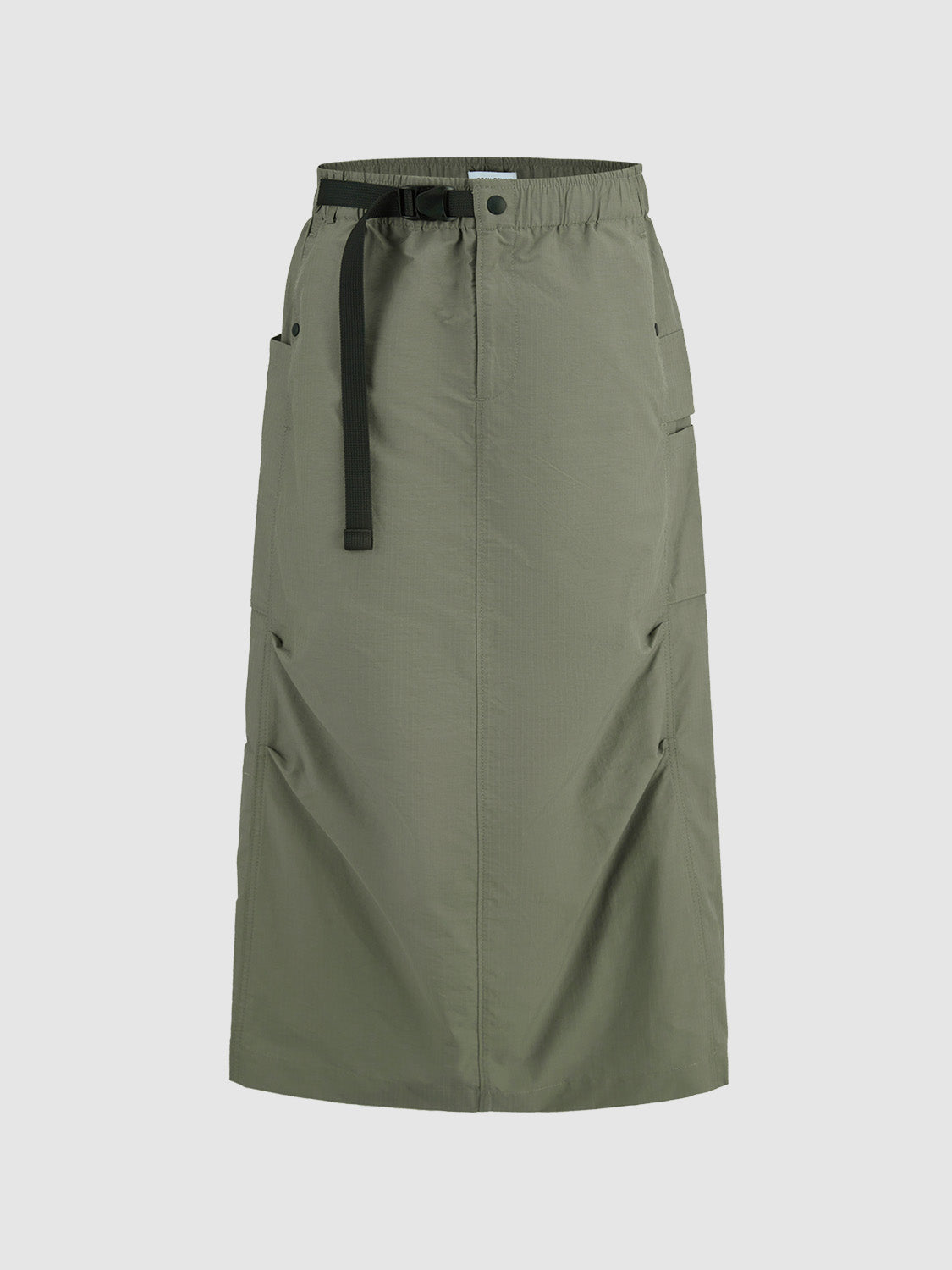 Buckle Décor Midi Straight Skirt