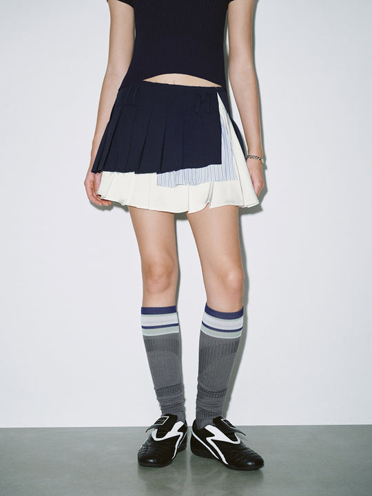 Paneled Mini A-Line Skirts