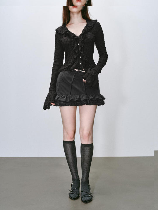 Ruffle Hem Mini A-Line Skirts