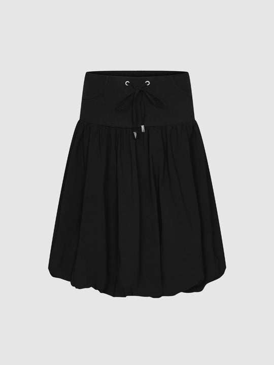 Dropped Waist Bubble Mini Skirts