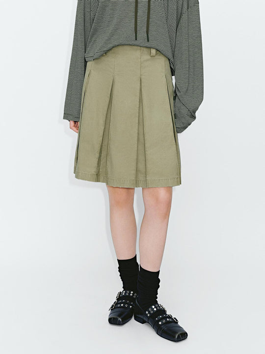 Pleated A-Line Midi Skirts