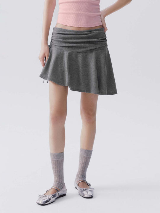 Wrap Waist Draped A-Line Silhouette With Stretch Skirt