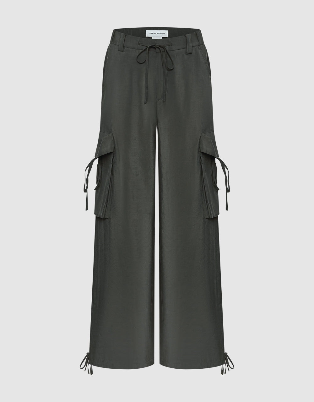 Drawstring Waist Wide-Leg Pants