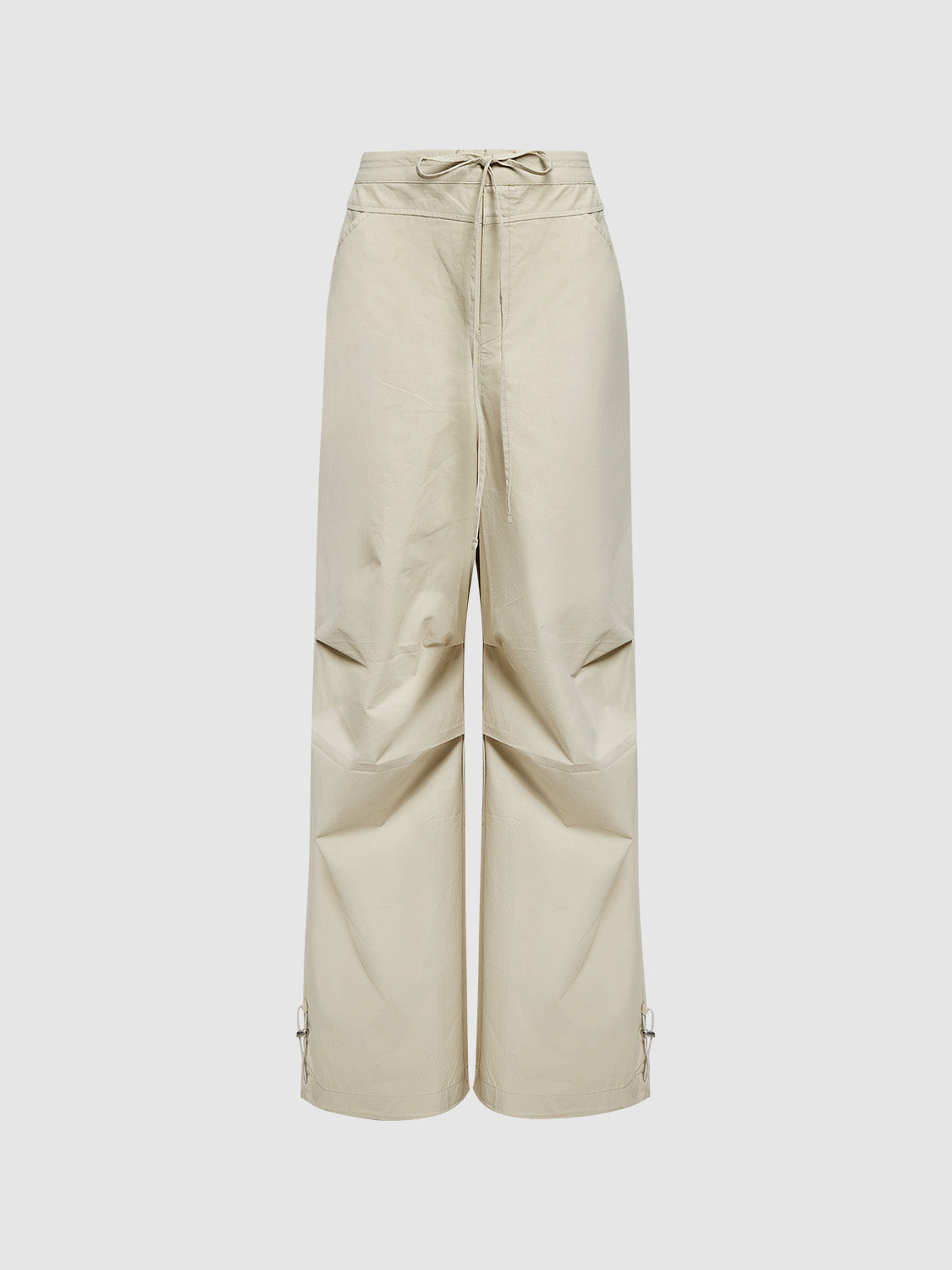 Drawstring Waist Wide-Leg Pants