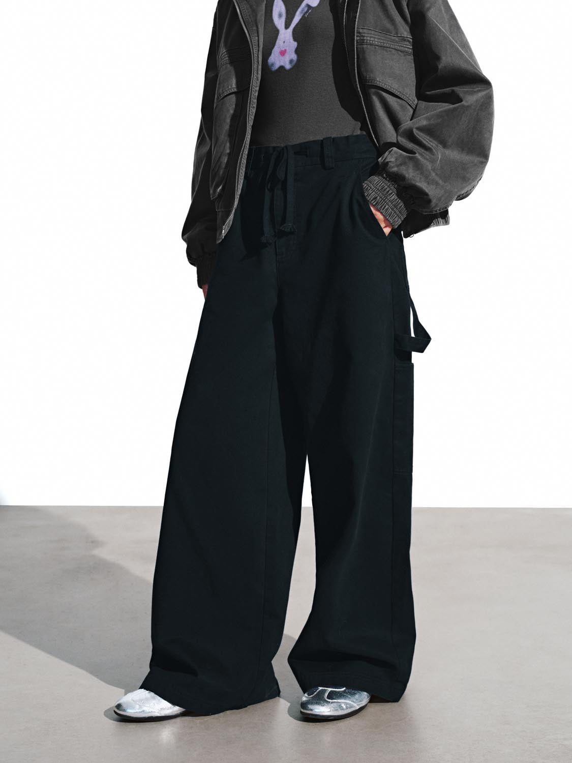 Drawstring Wide Leg Pants