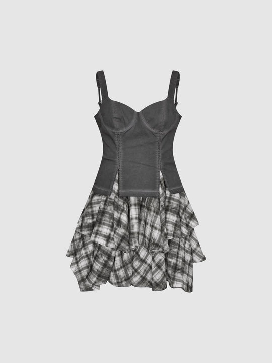 Structured Strap A-Line Mini Dresses