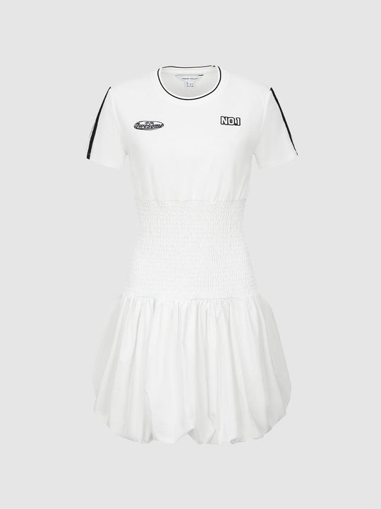 Nipped Waist Bubble Midi Dresses