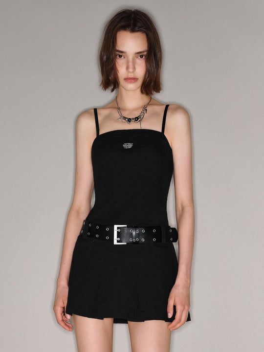 A-line Cotton With Decorative Belt Dress