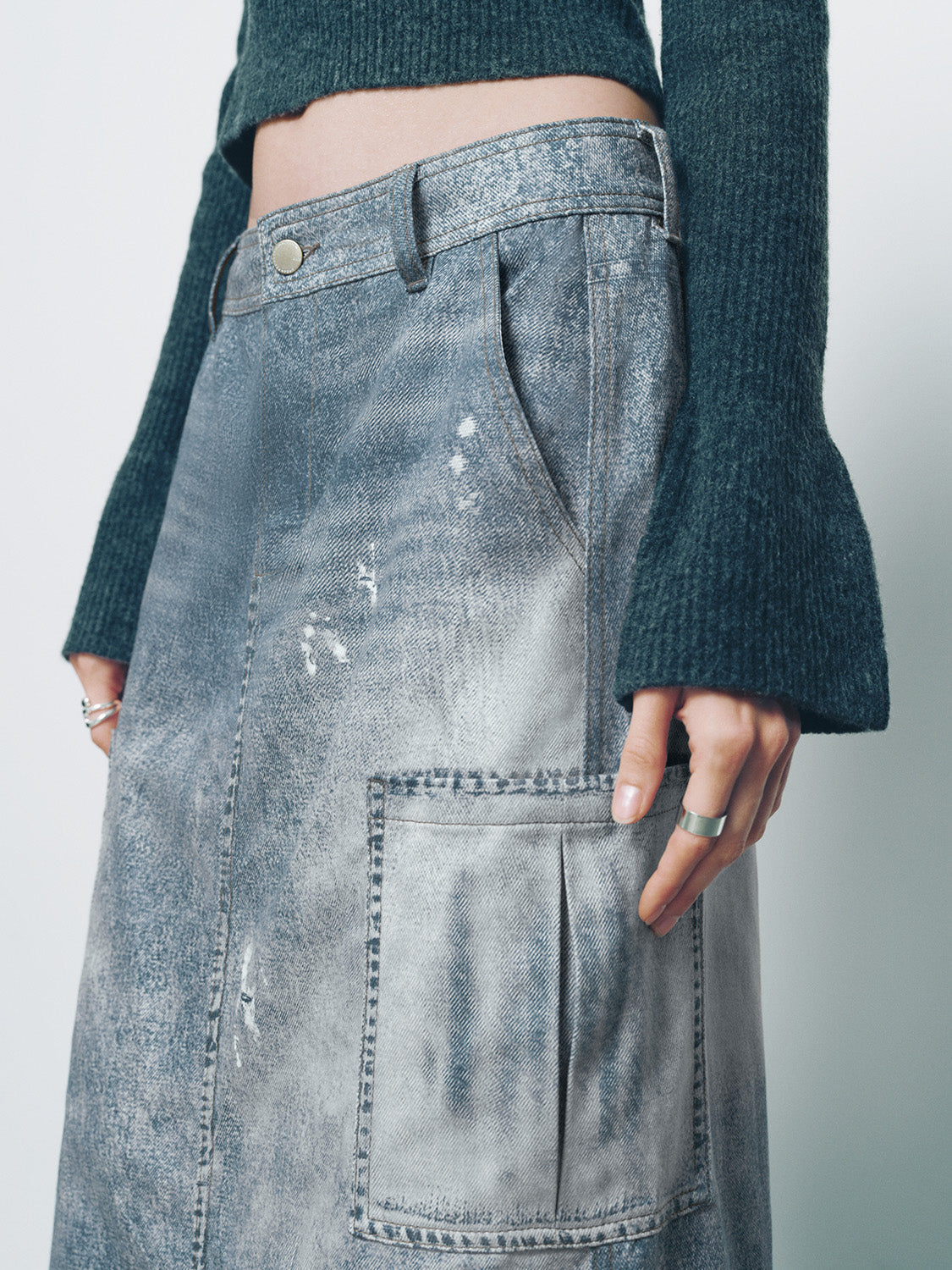 Straight Denim Skirt