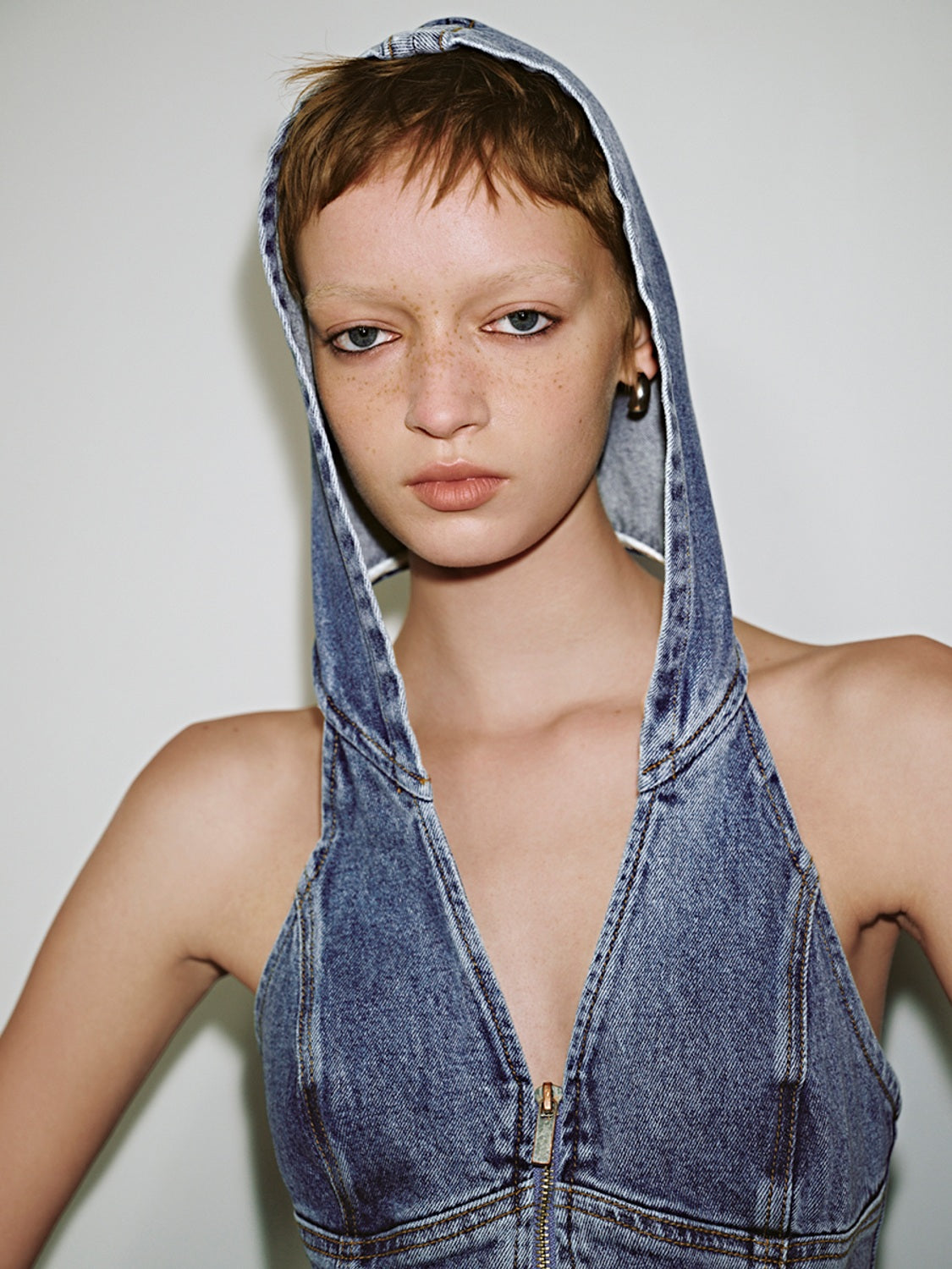 Hoodie Sleeveless Denim Shirts