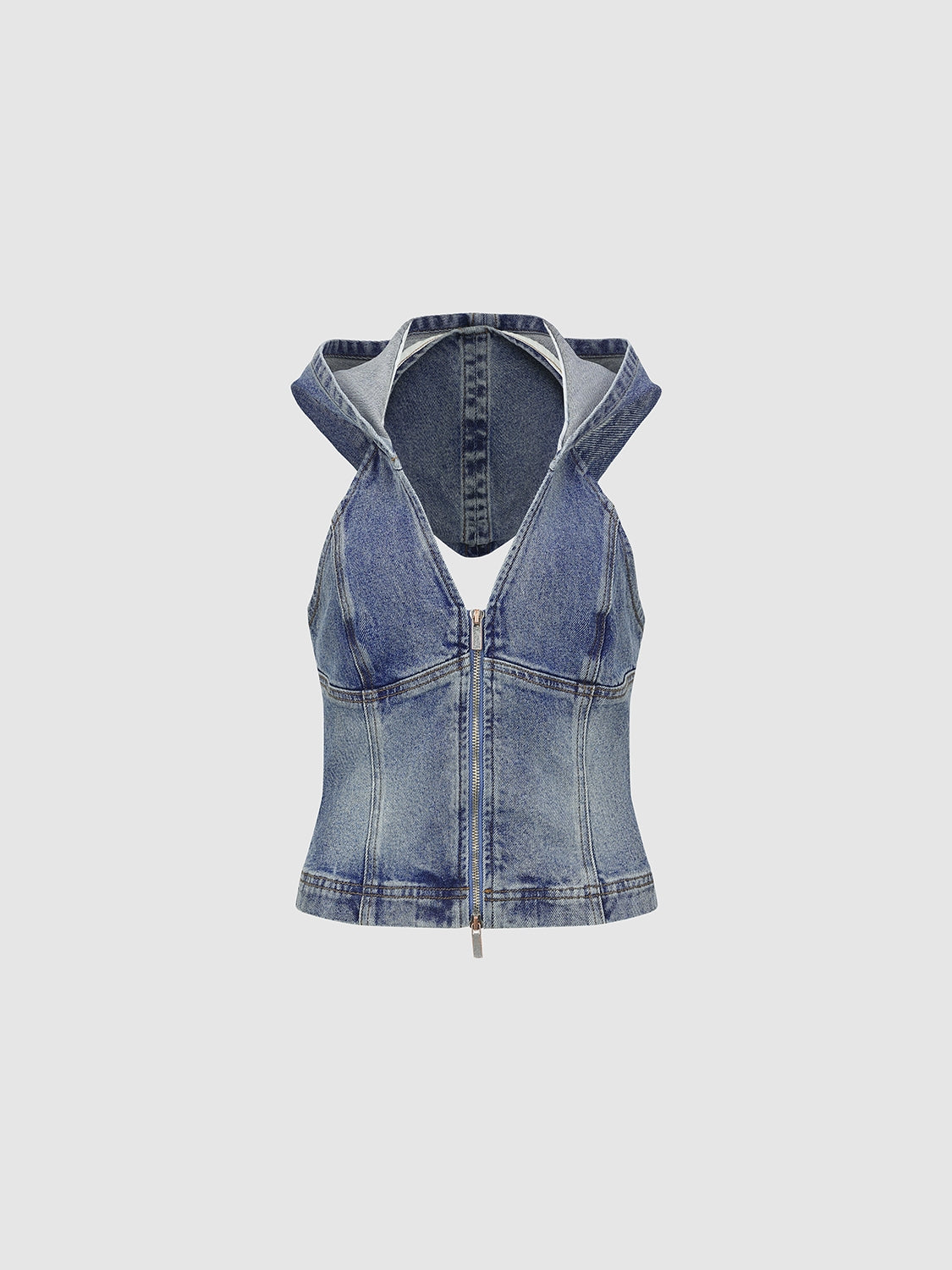 Hoodie Sleeveless Denim Shirts