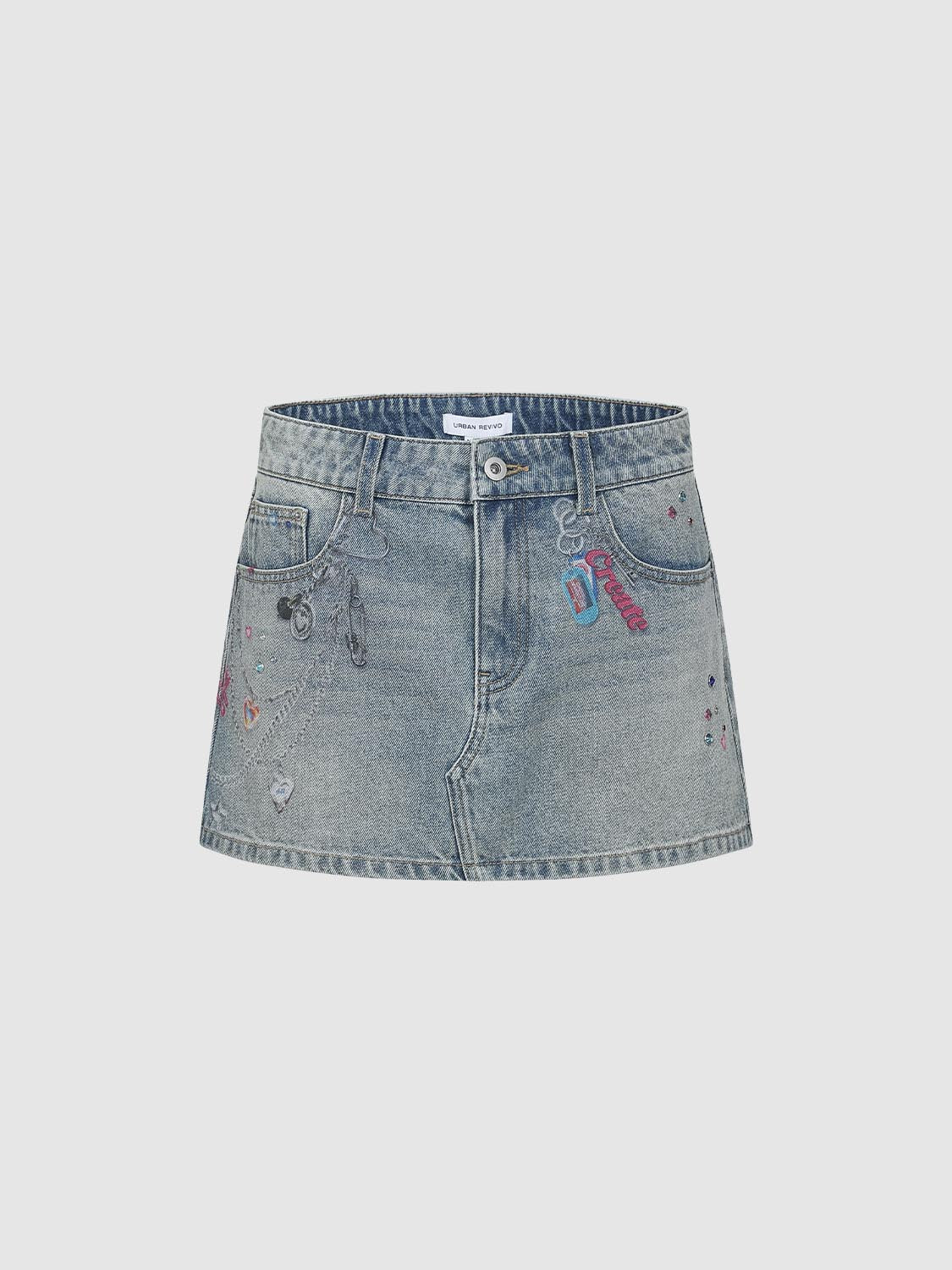 Denim Mini Skirts