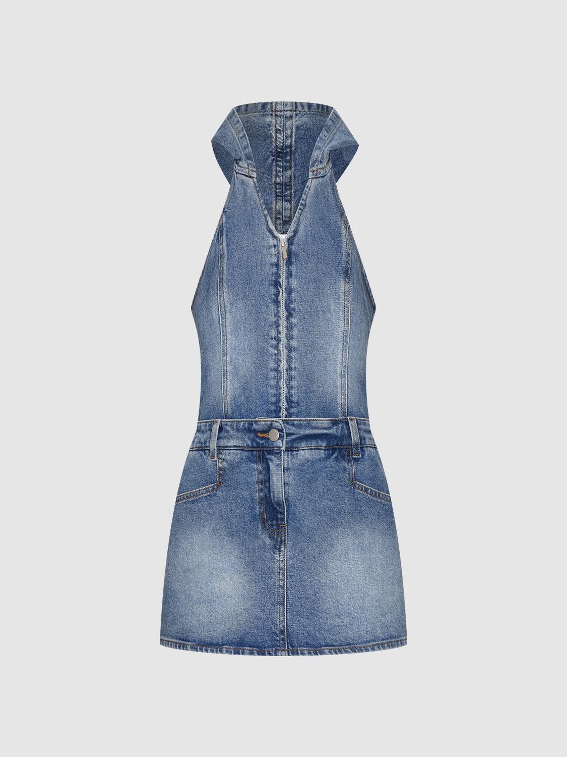 Hoodie Sleeveless Denim Dresses