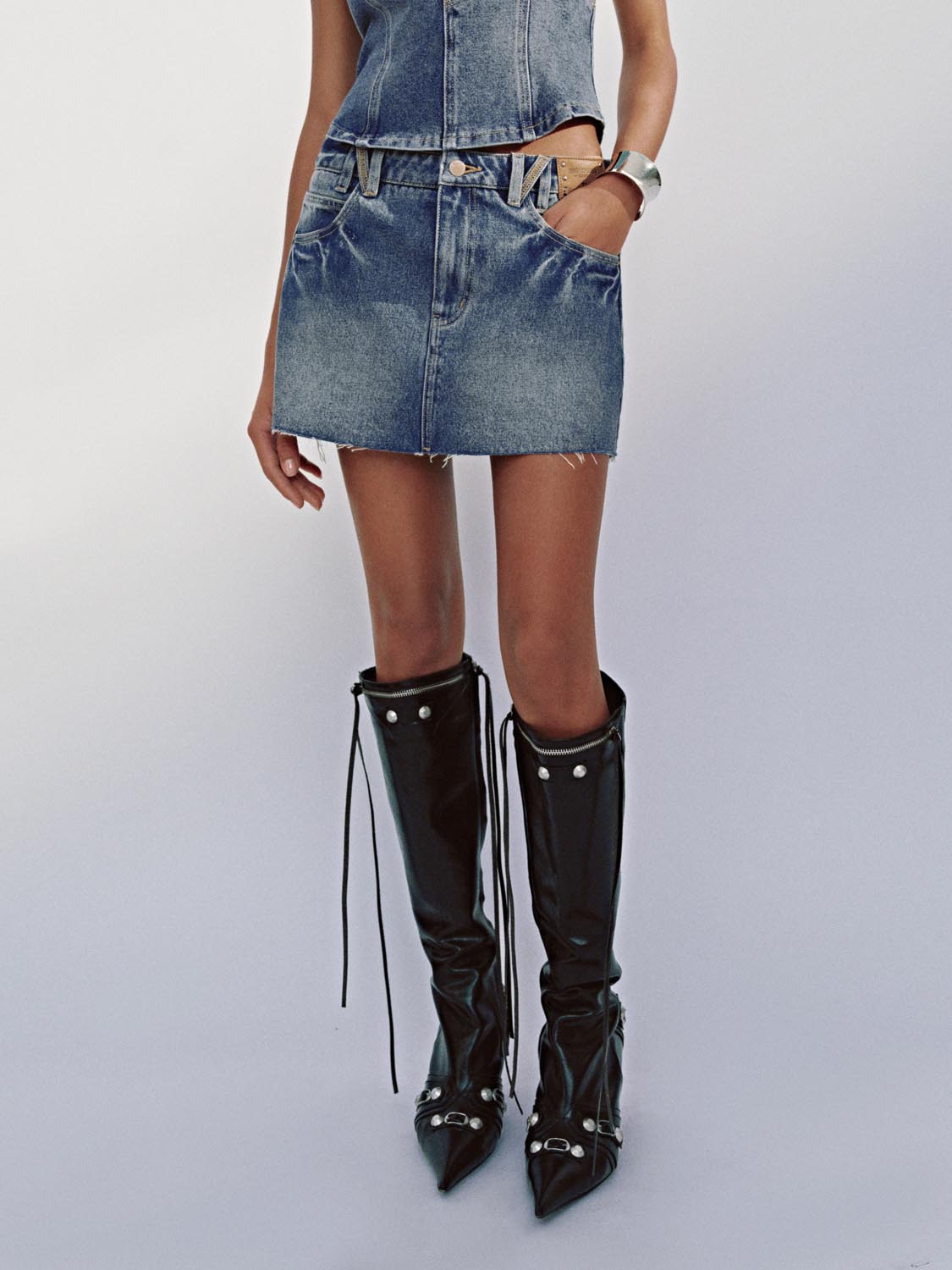 Denim Mini Skirts