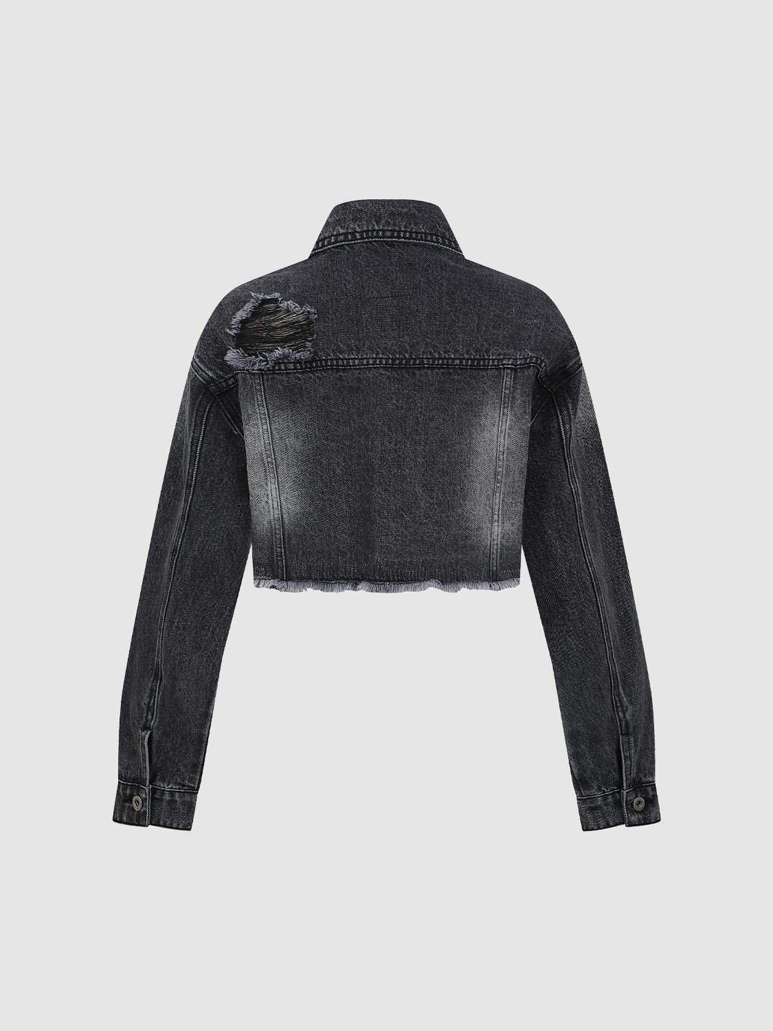 Ripped Cropped Denim Jackets
