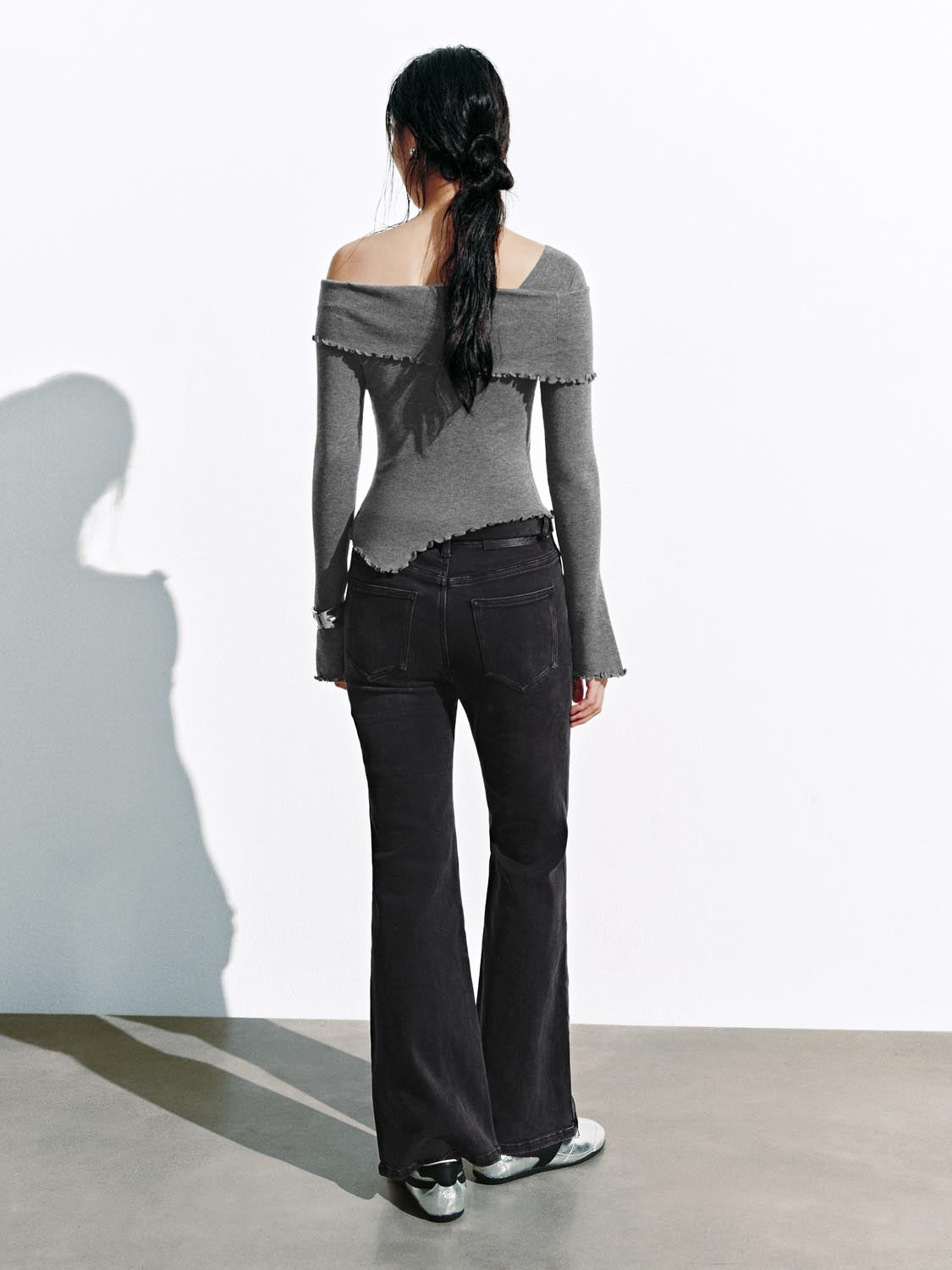 Belted Flare Leg Jeans