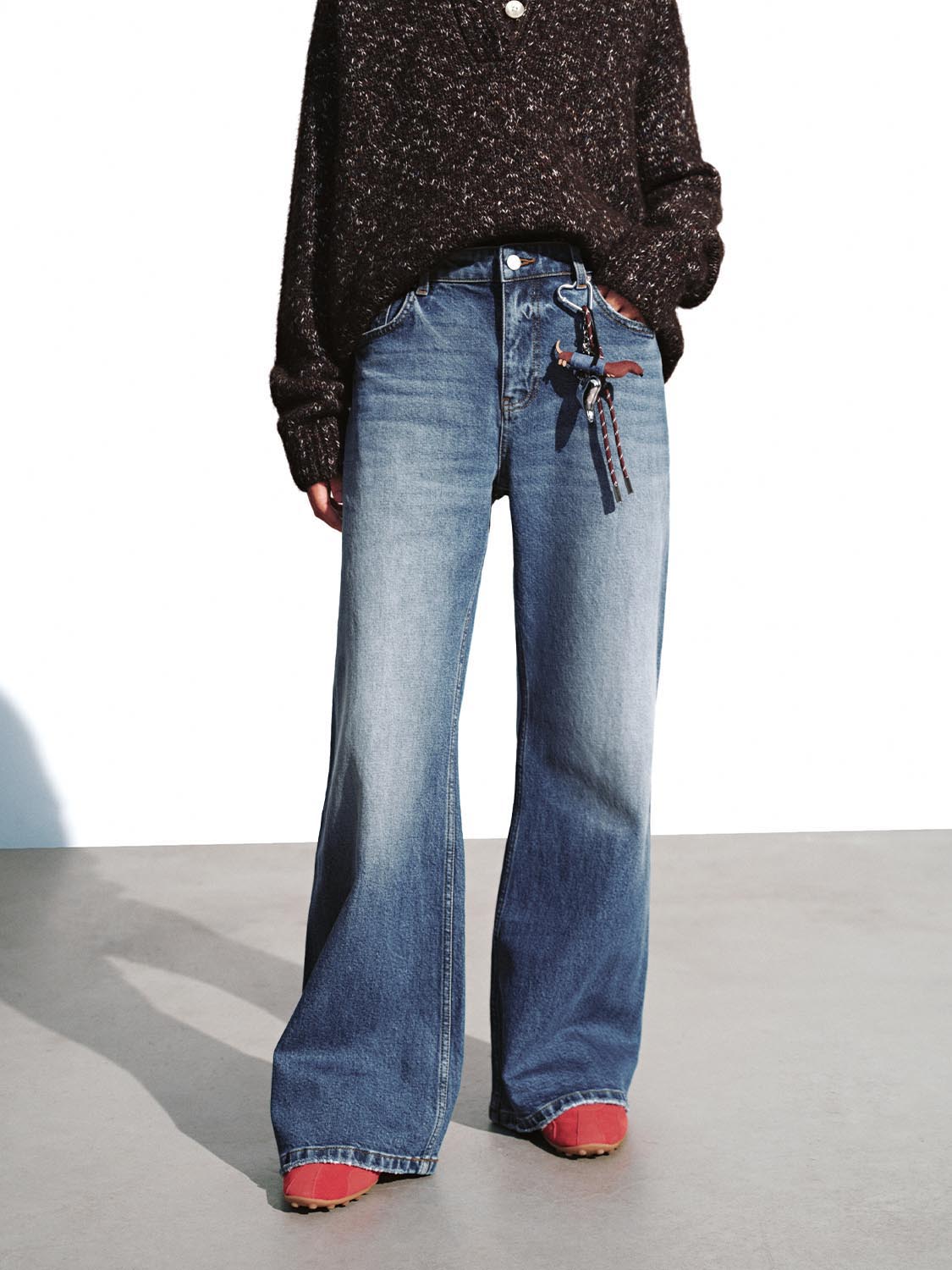 Loose Fit Flare Leg Jeans