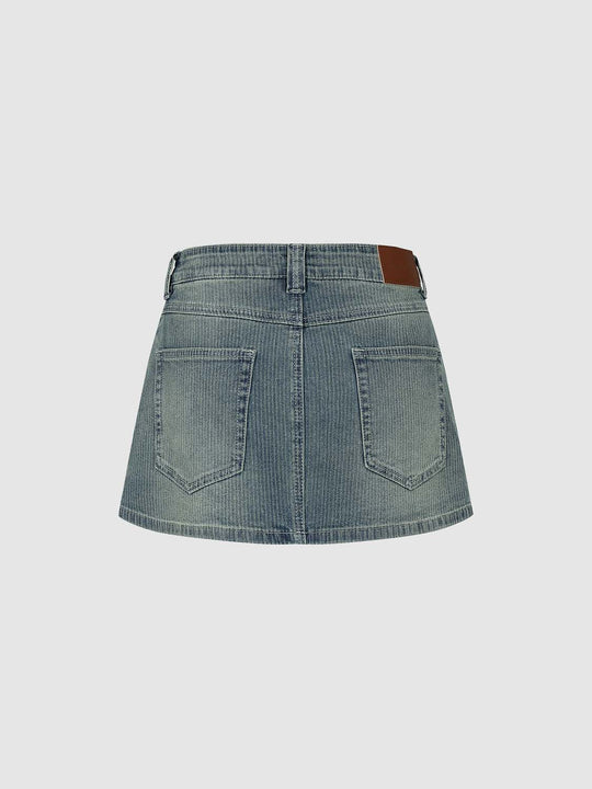 A-line With Subtle Wash And Pockets Skirt